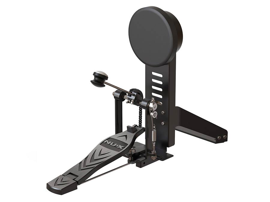 NUX N-BDP-01 bass drum pedal for NP2000 with black metal frame and round beater for electronic drums hardware.