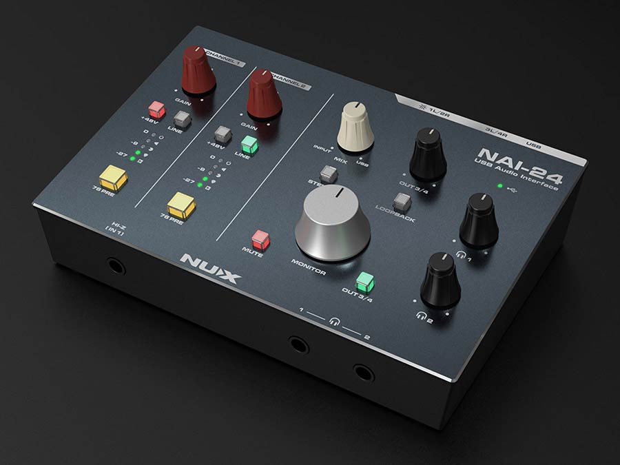 NUX NAI-24 USB Audio Interface, 2-In/4-Out Class-A Preamp