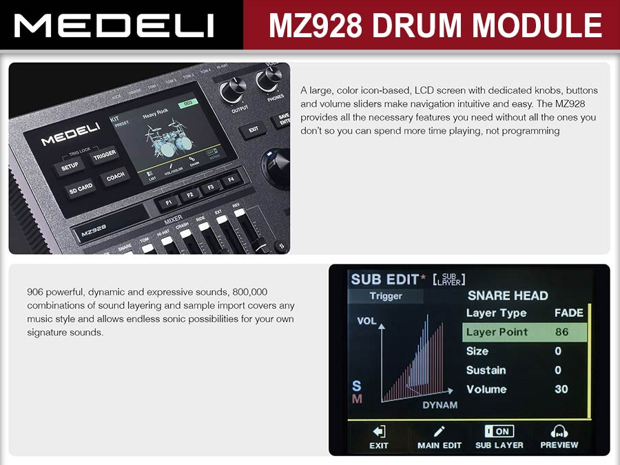 Medeli MZ928 Electronic Drum Sound Module
