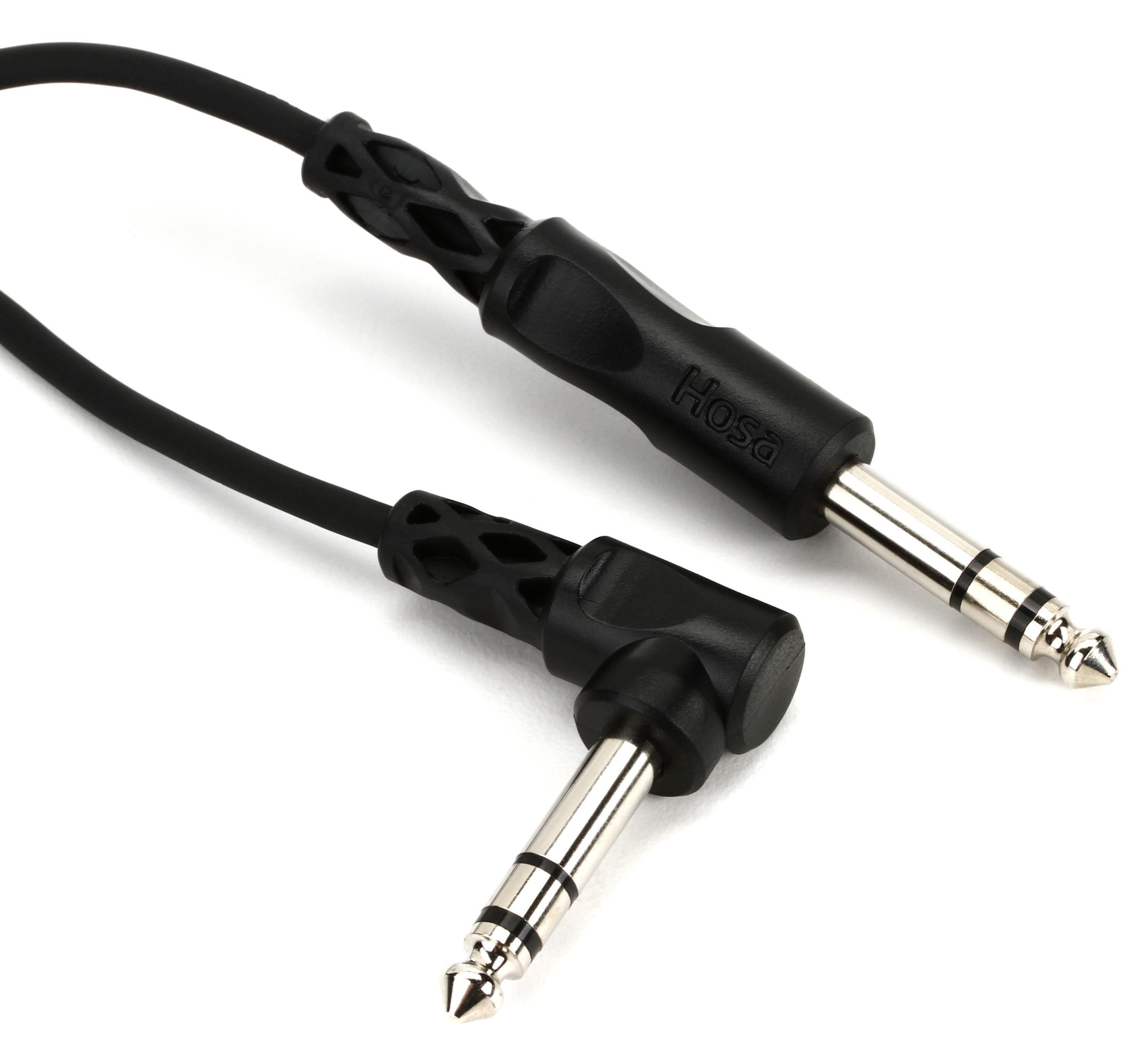 Hosa CSS-110R balanced 1/4 inch TRS to right-angle TRS cable