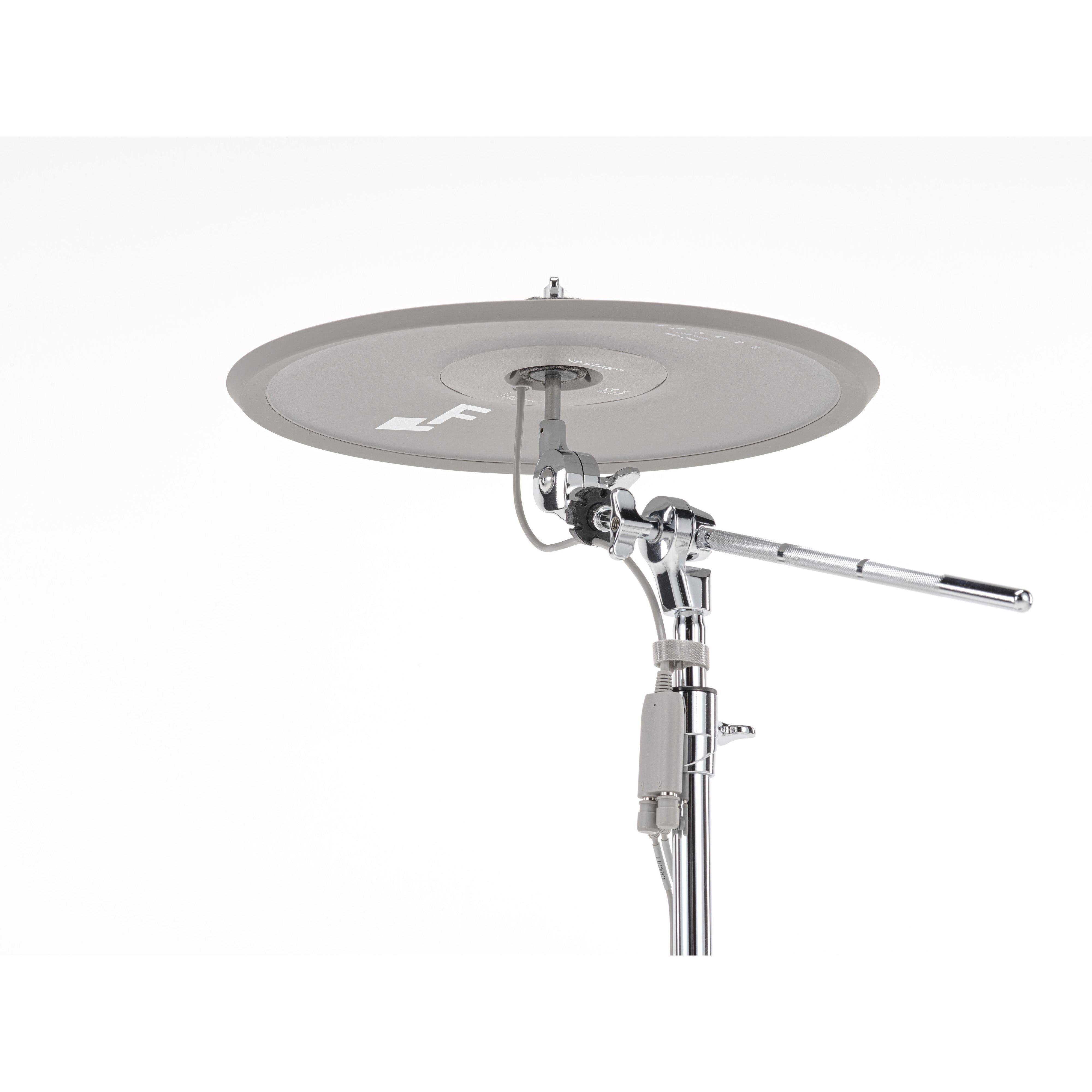 EFNOTE Aura cymbal pad mounted on a cymbal stand, side view
