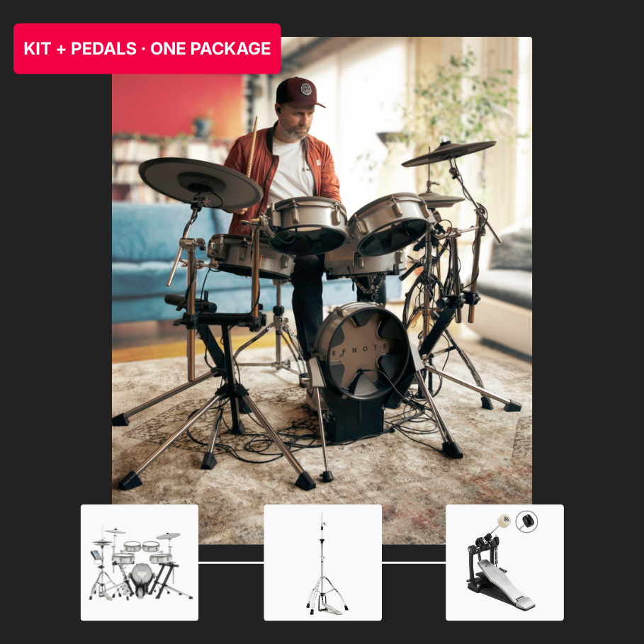 EFNOTE 3 Style-A — Complete set met hi-hat standaard en kickpedaal