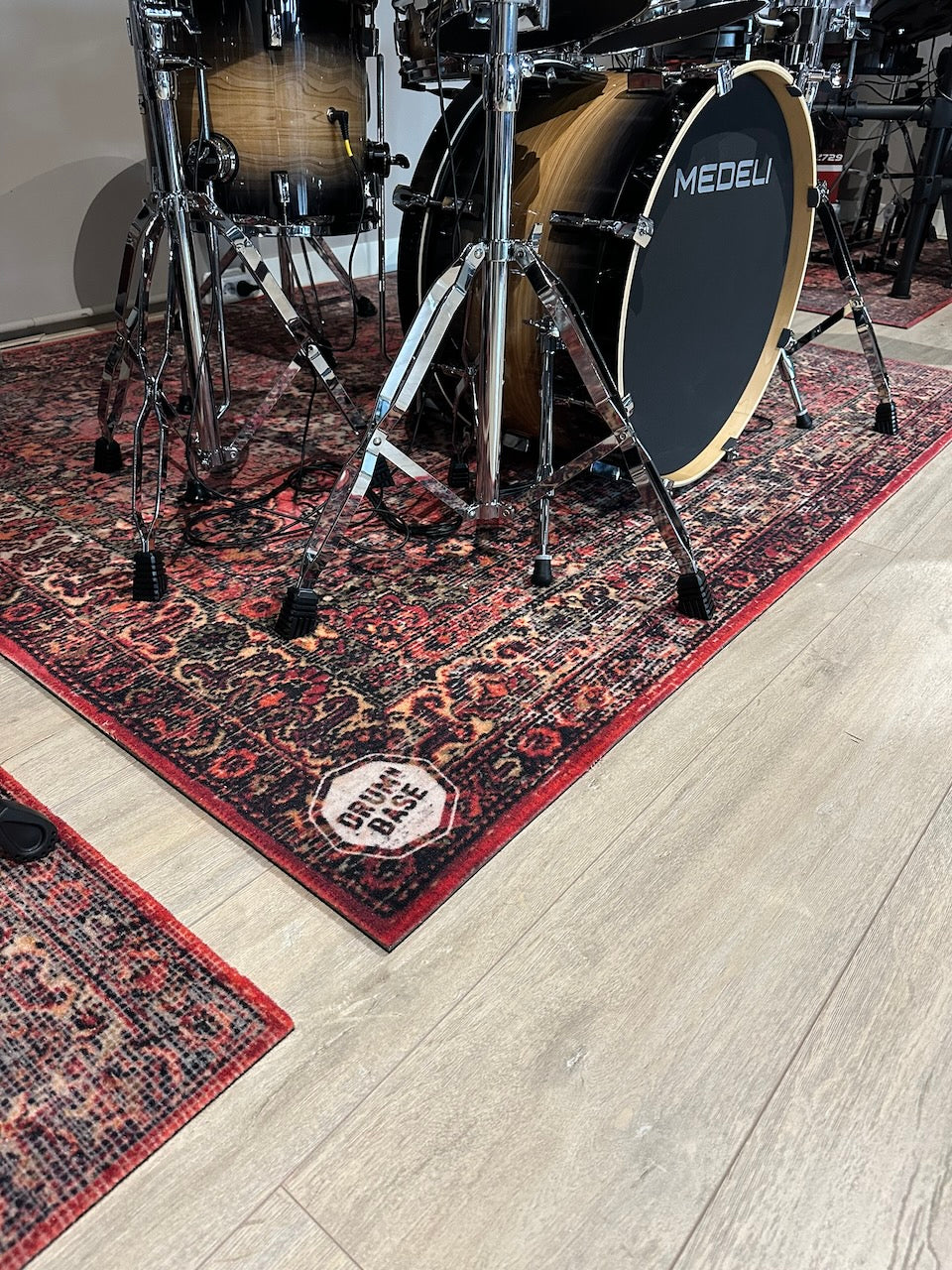 DRUMnBASE Sound STAGE 185×165cm Persian Worn Red Vibration Isolation carpet