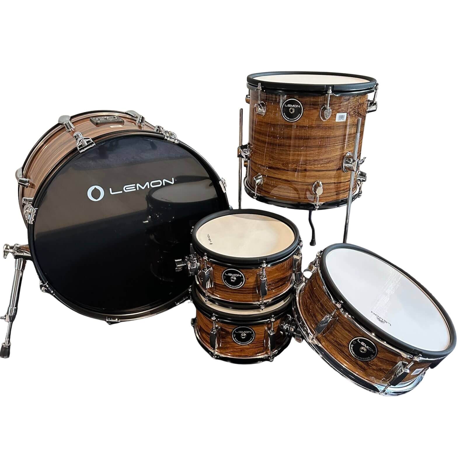 Lemon Dark Wood Grain rock e-drum shell set