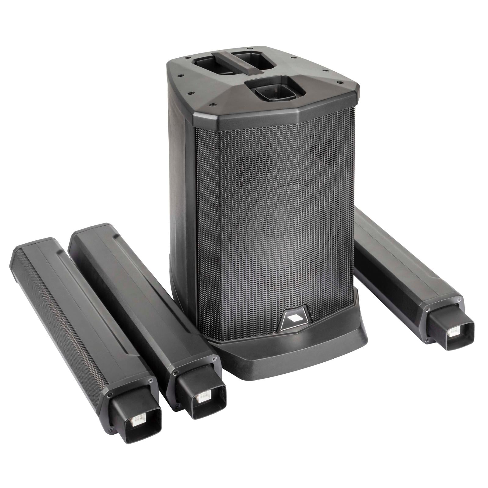 Proel Session 1 - 400 watt Pro audio PA set with black three-piece fast-linking column and Class D amplifier