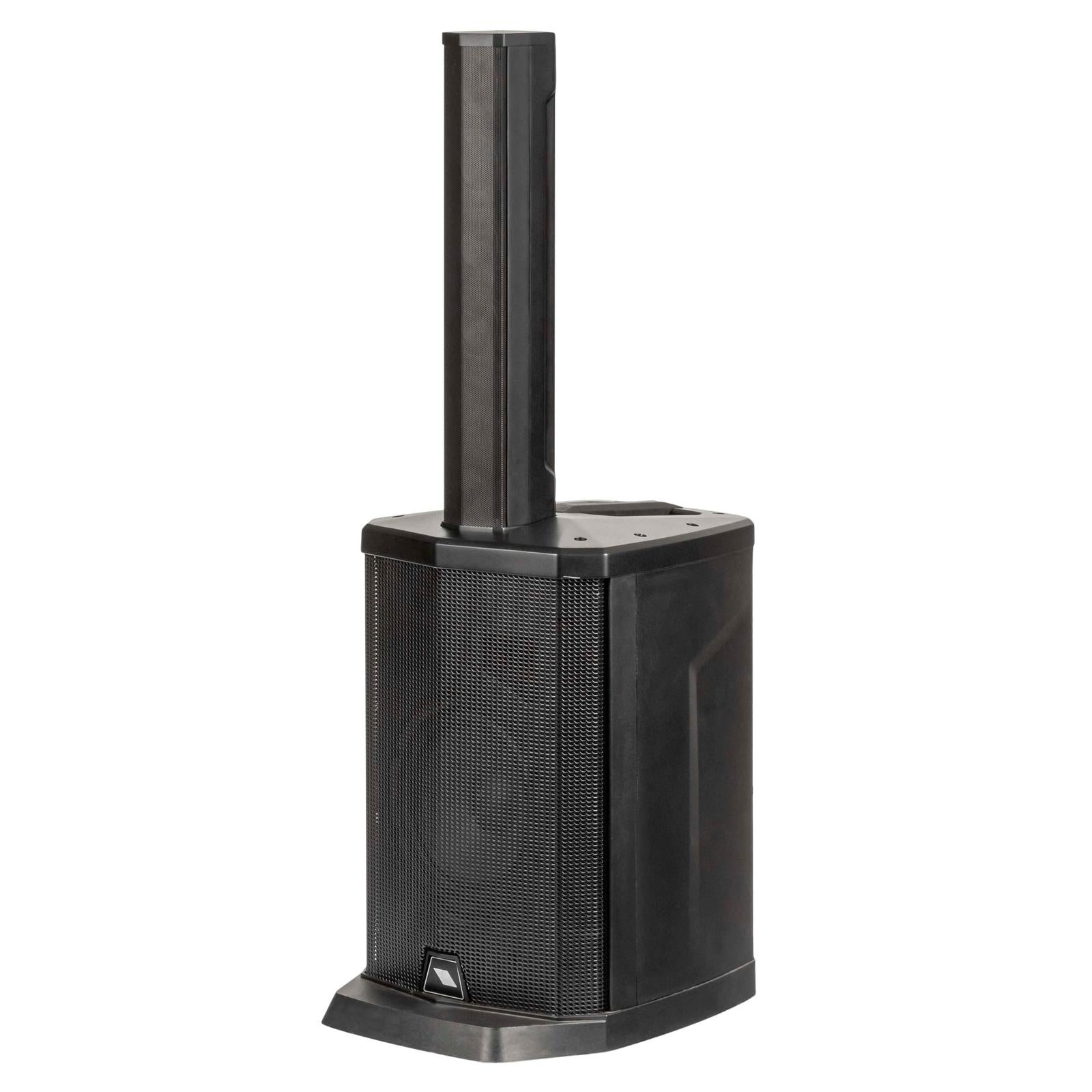 Proel Session 1 - 400 watt Pro audio PA set with black column speaker and Class D amplifier, ideal for e-drums and small gigs.