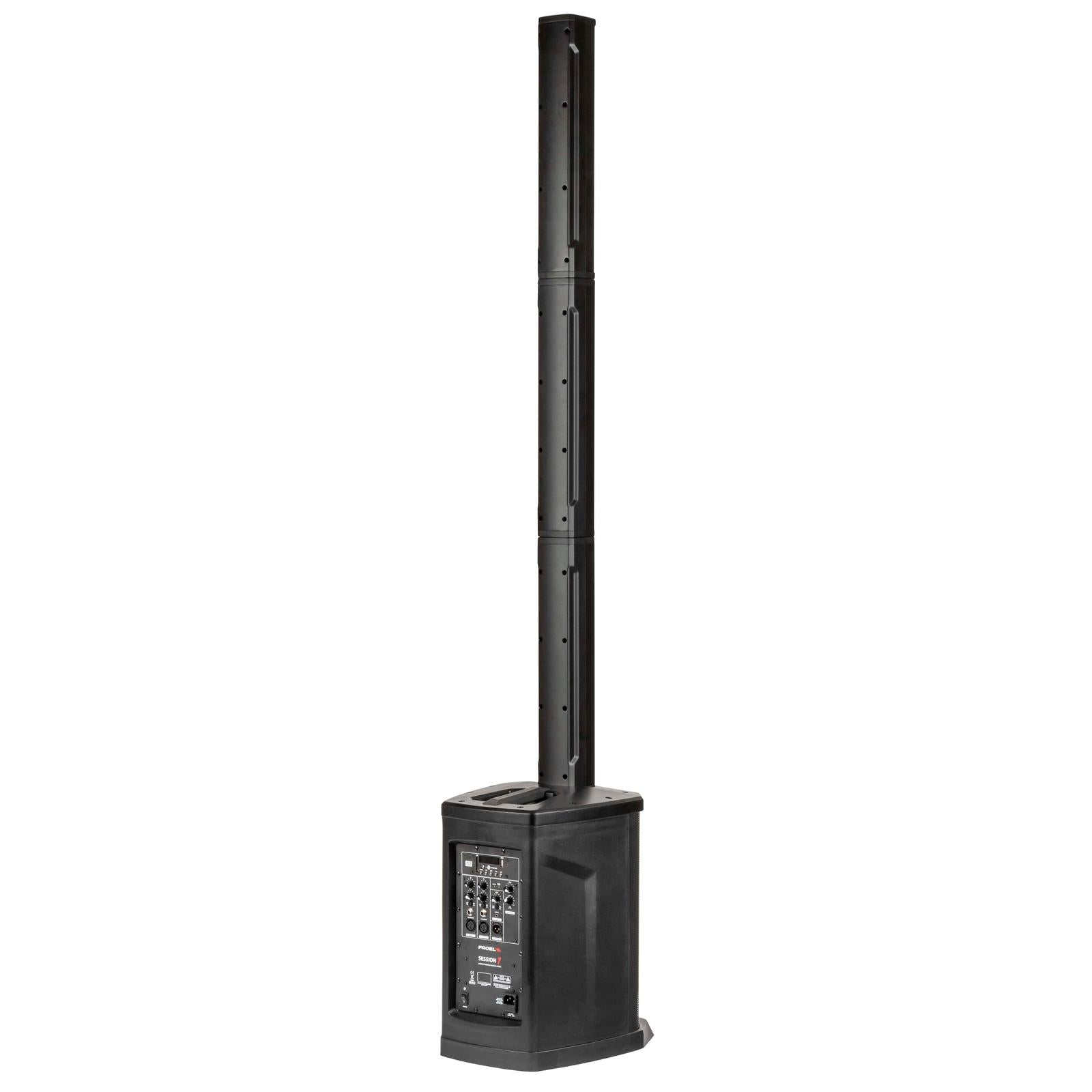 Proel Session 1 - 400 watt Pro audio PA set black column speaker with rear control panel for e-drums and small gigs