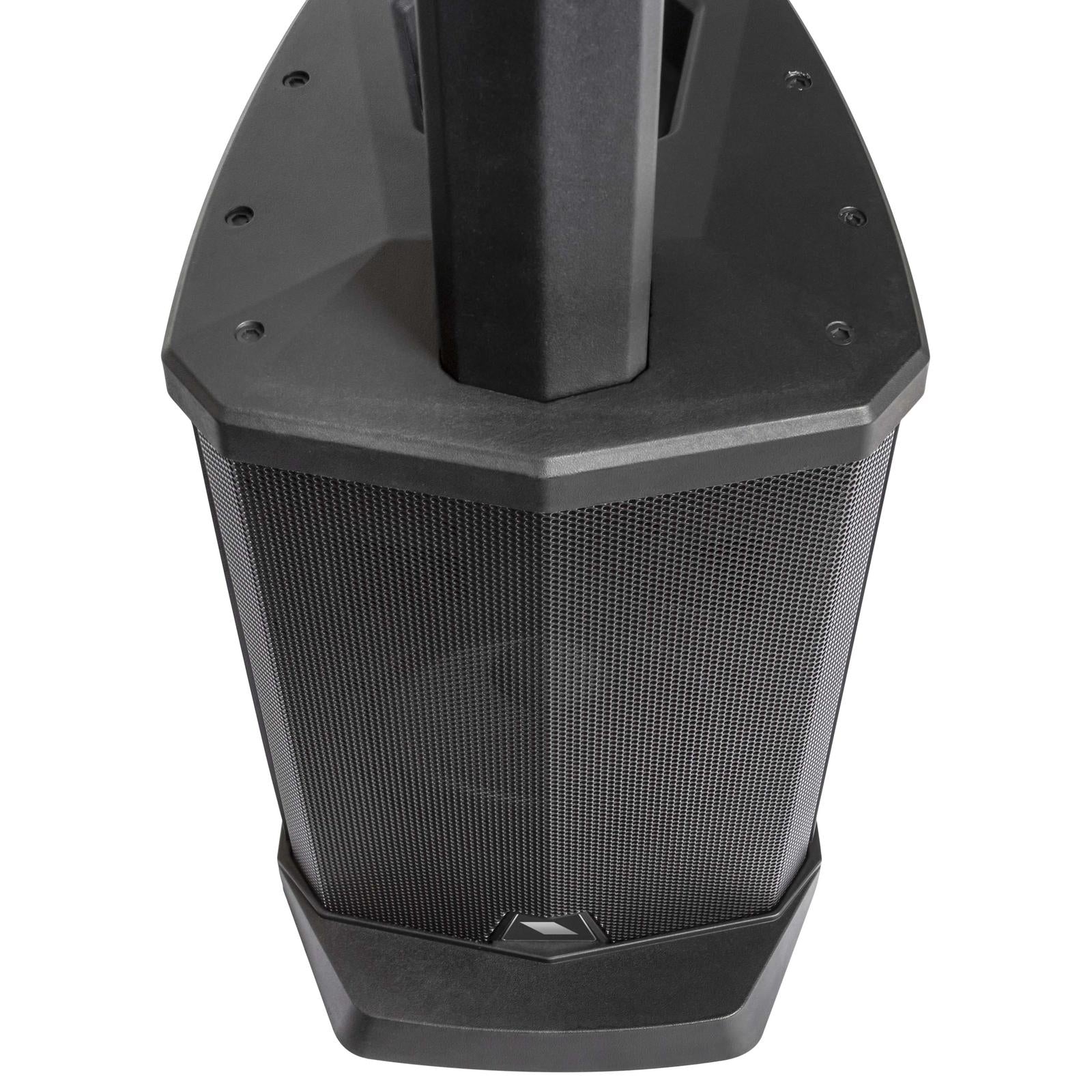 Proel Session 1 - 400 watt Pro audio PA set black speaker base with metal grille and mounting column.