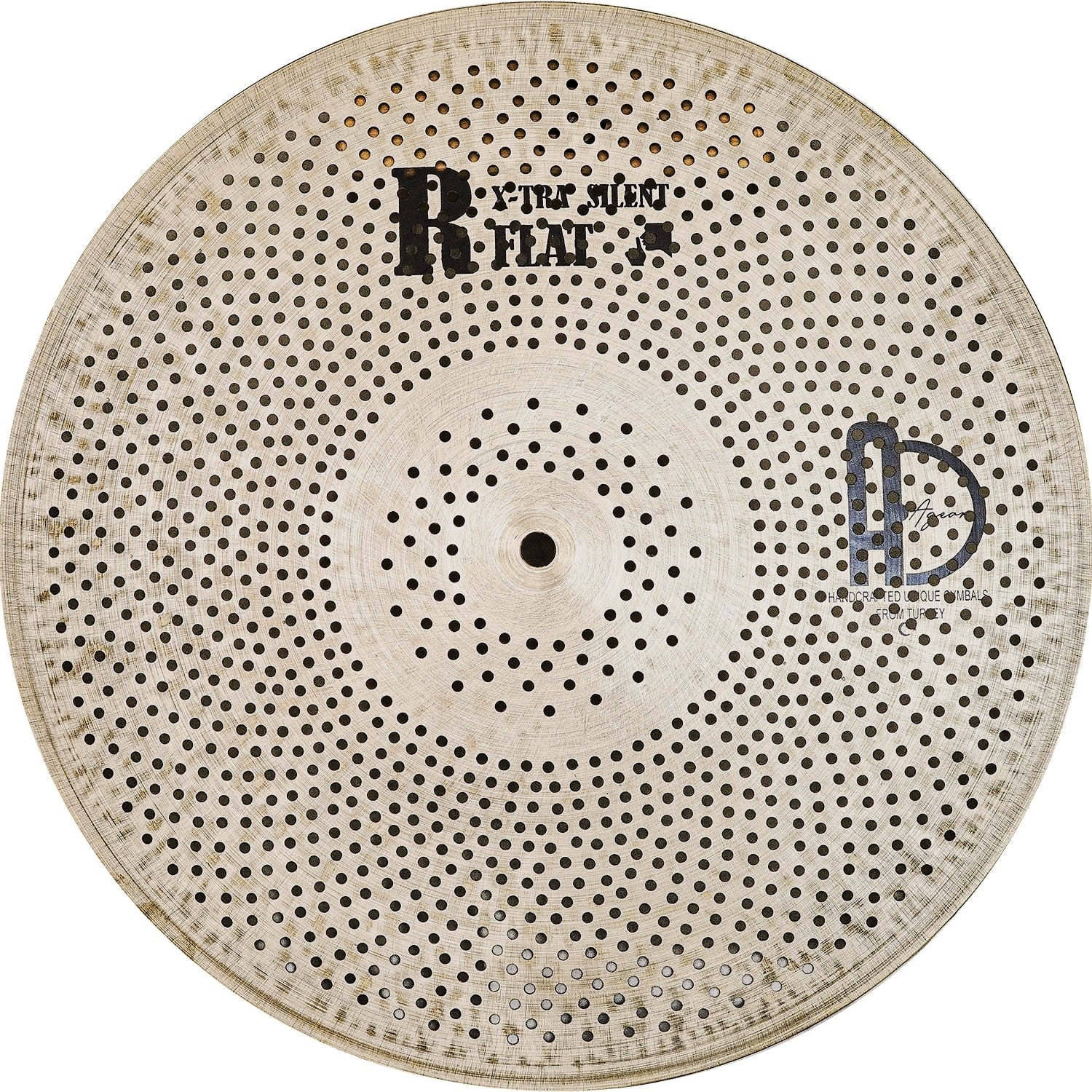 Agean R-Series Flat - Silent cymbal - 14" Crash electronic cymbal with perforated design for quiet practice