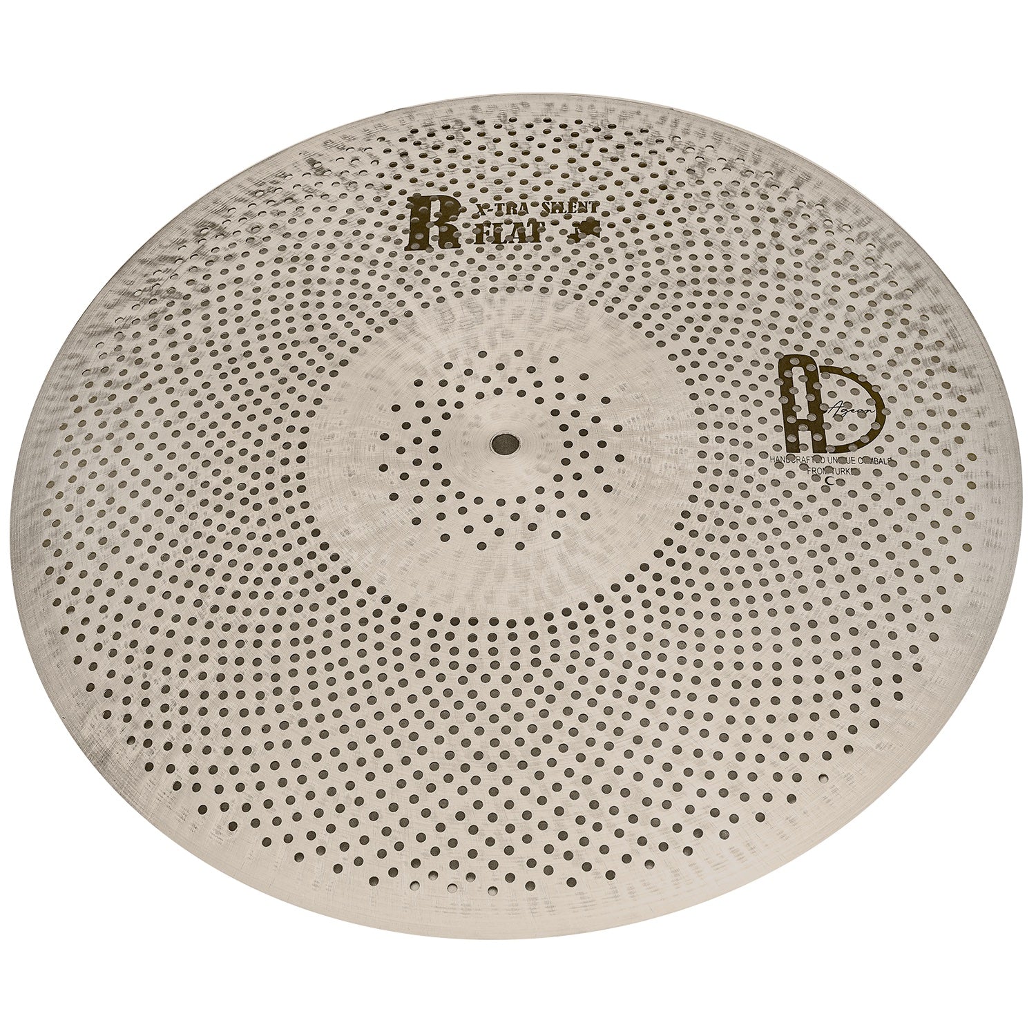 Agean R-Series Flat - Silent cymbal - 20" Ride with perforated design for quiet practice and electronic drum compatibility