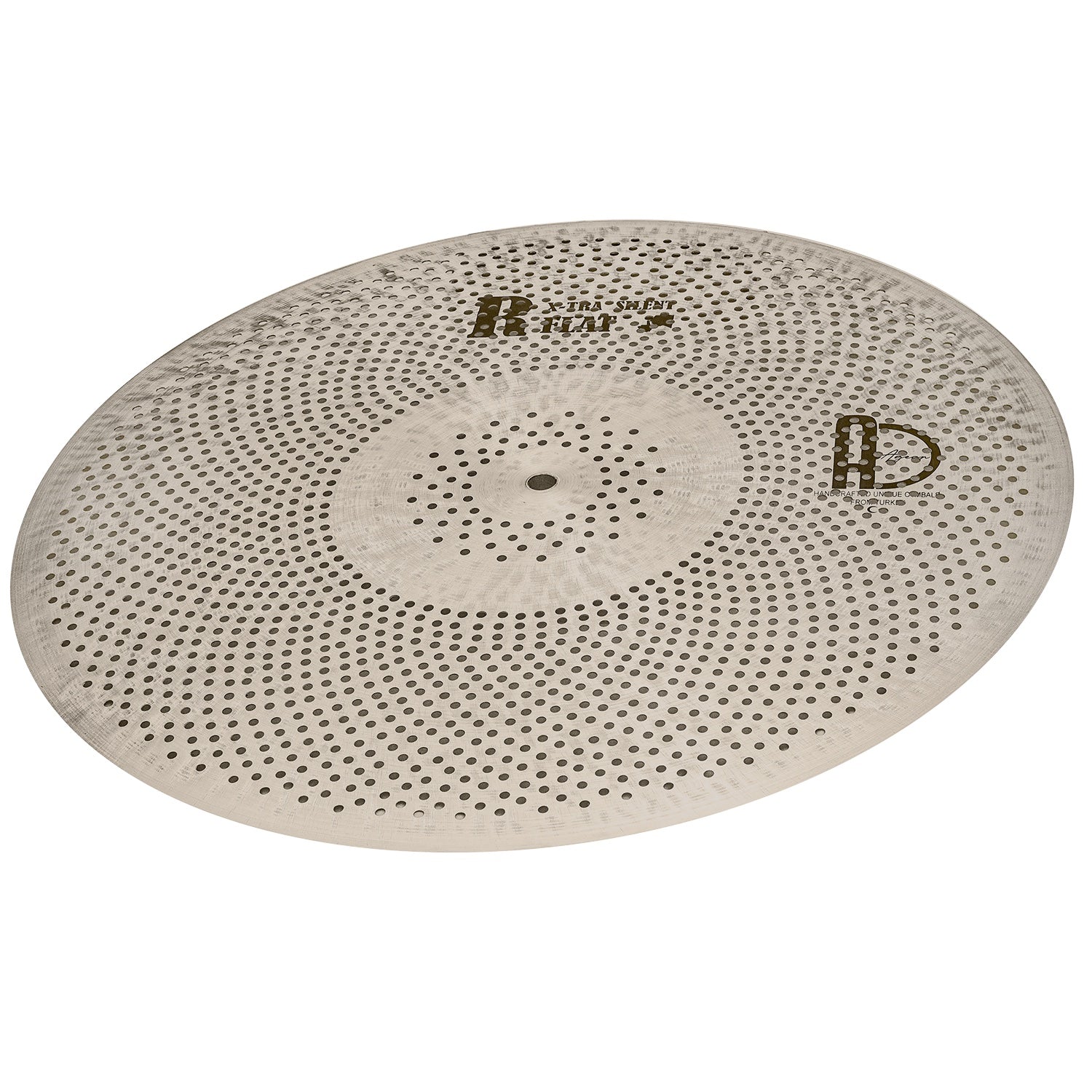 Agean R-Series Flat - Silent cymbal - 20" Ride in matte finish with perforated design for electronic drum kits.