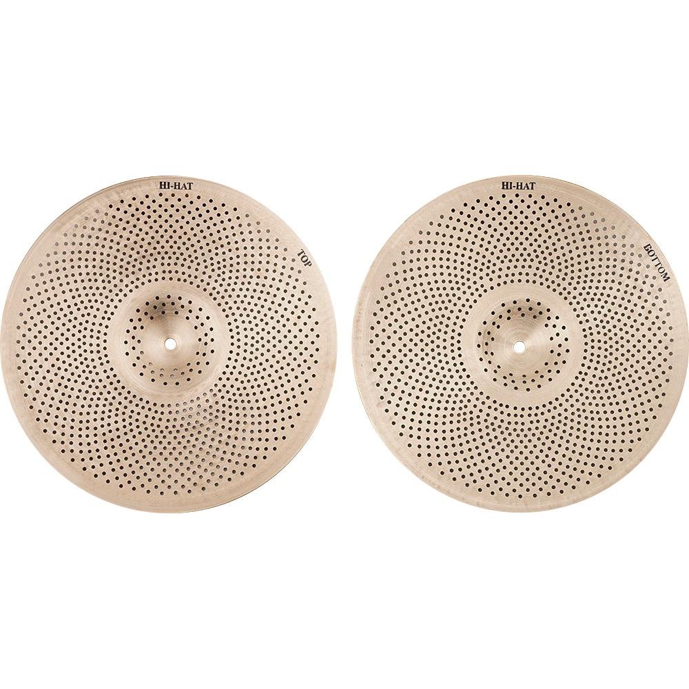 Agean R-Series Natural - Silent cymbal - 14" Hihat with perforated top and bottom cymbals for quiet practice