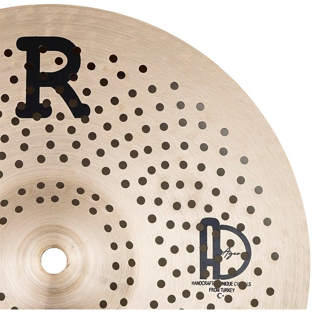 Agean R-Series - Silent cymbal - 10" Splash showing perforated design for reduced noise e-cymbals by Agean.