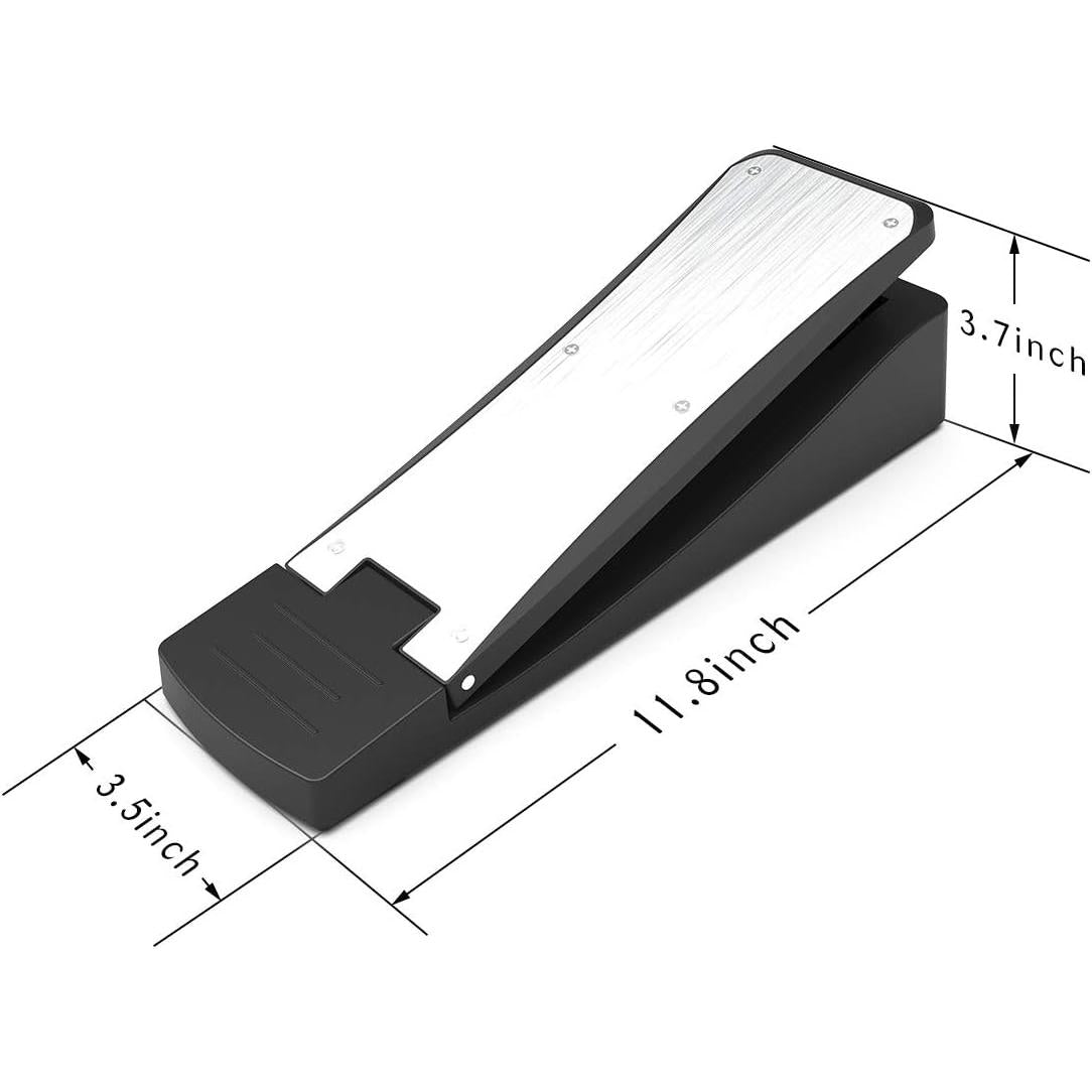 Avatar hihat/bass pedal for PD705 and PD708 with metal top plate and black low-profile body shown with dimensions