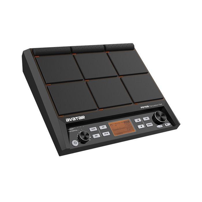 Avatar PD705 Digital Percussion Pad with 9 pads, control knobs, and an LCD screen for versatile drumming performance.