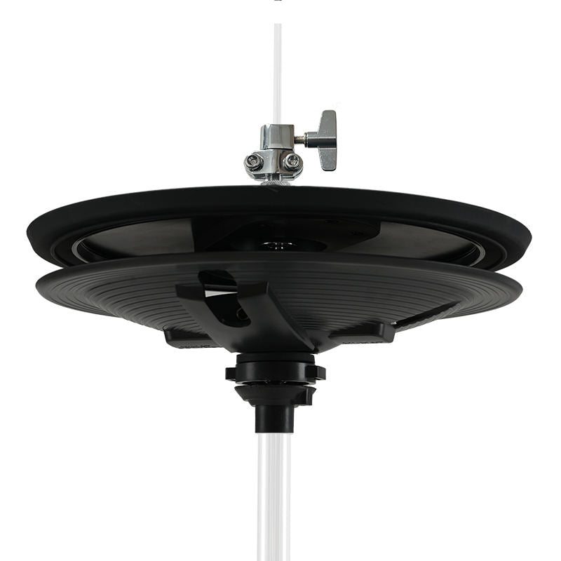 Lemon 14 inch 2-piece hihat set showing realistic black cymbals mounted on a stand with hardware details visible