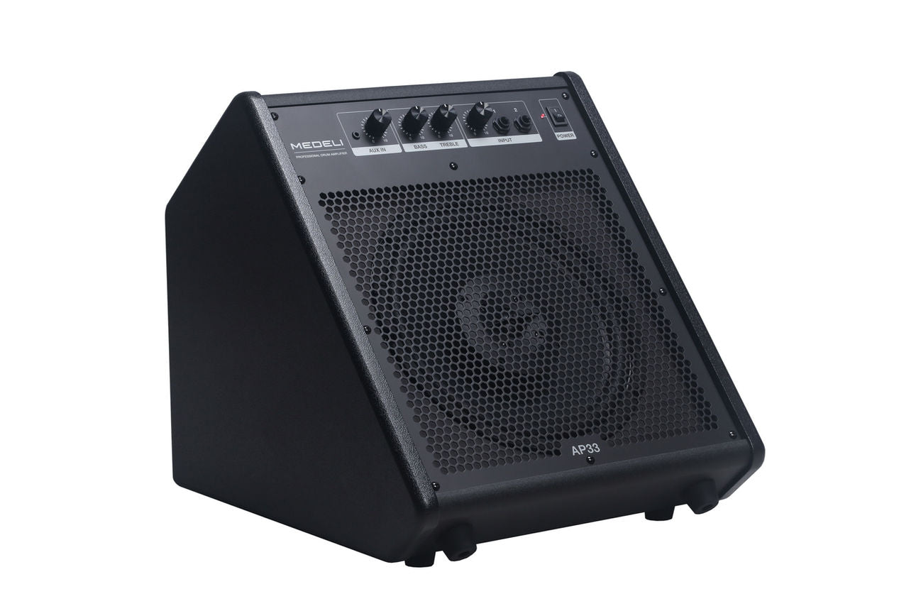 Medeli AP-33 Drum Monitor with powerful, clear sound, dual volume control, optimized for drummers in black finish