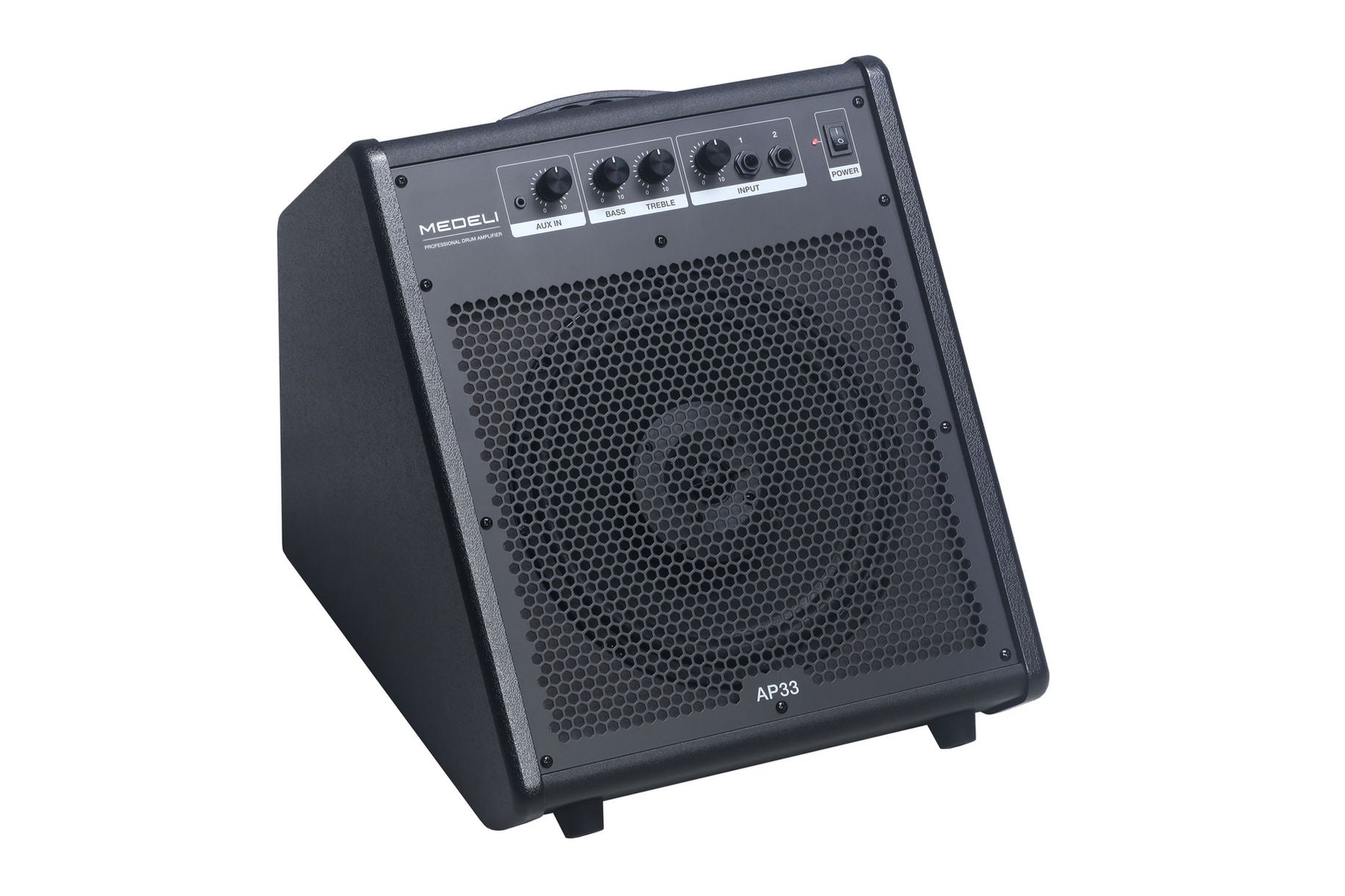 Medeli AP-33 Drum Monitor in black with powerful clear sound and dual volume control optimized for drummers