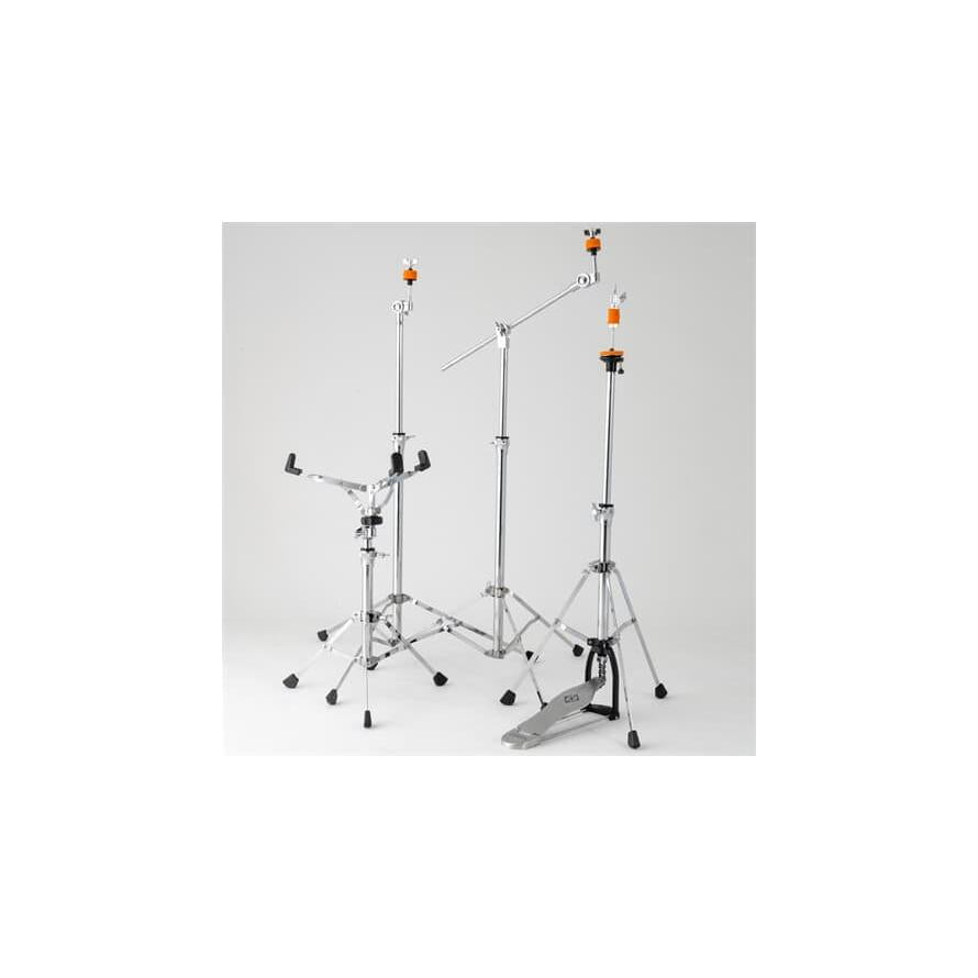 Dixon P-CP0SORPK P0S Hardware Pack 4pc. (Orange Felts) drum stands with chrome finish and orange felt accents