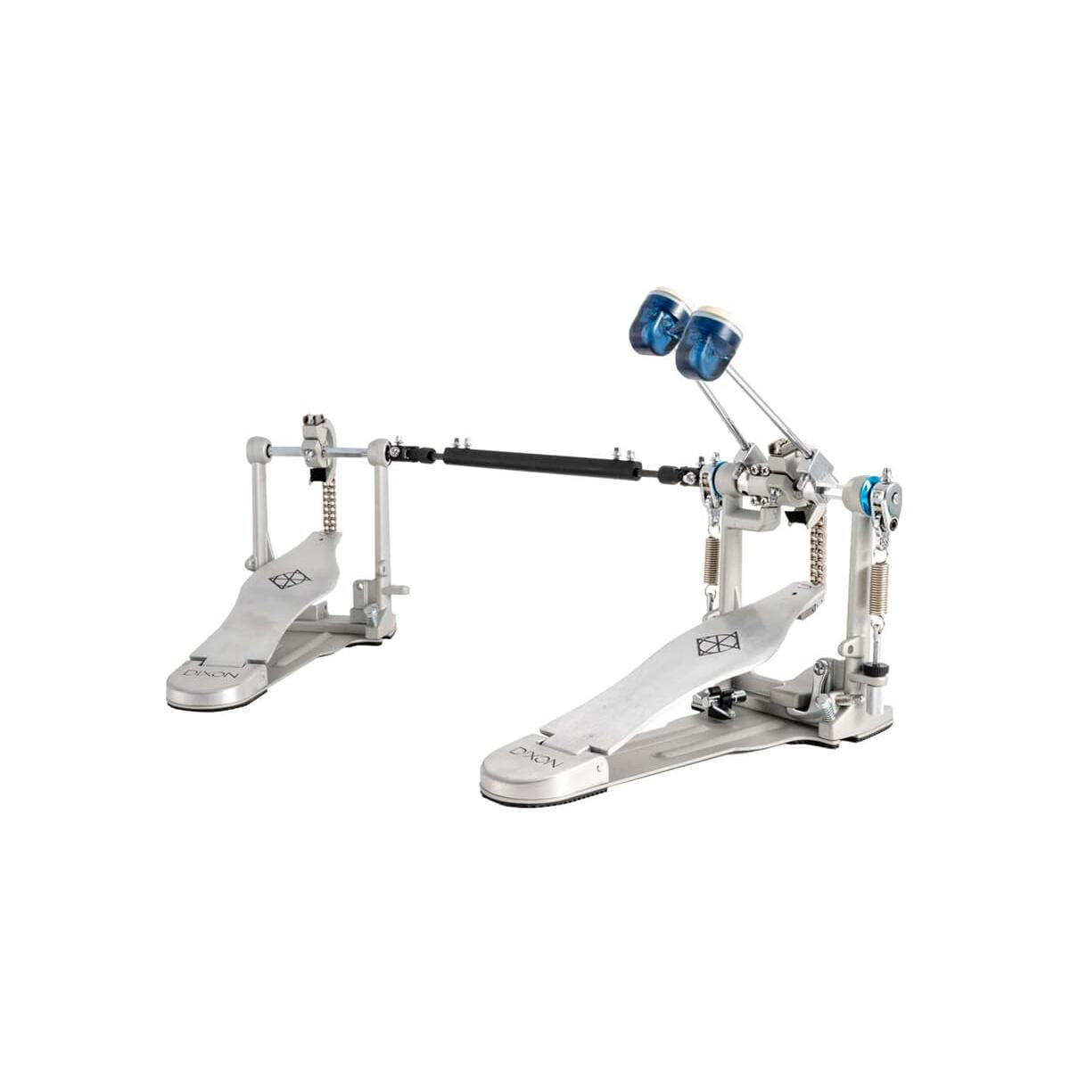DIXON PP-P2D-EU double bass drum pedal with double chain drive and blue dual surface beaters by Dixon