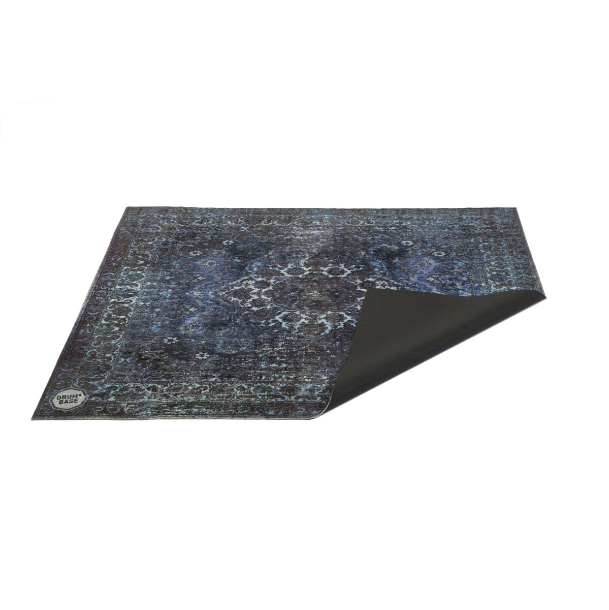 DRUMnBASE Vintage Persian Club Series Blue 165x142cm drum carpet with vintage Persian design and durable 4mm thickness