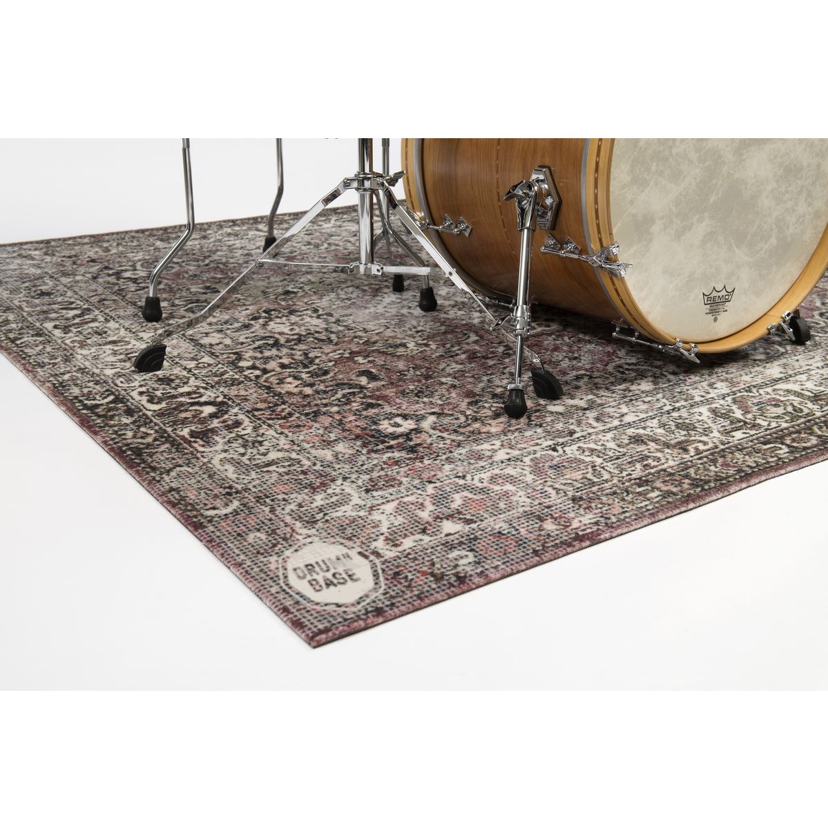 DRUMnBASE Vintage Persian Club Series Classic Worn 165x142cm drum carpet with worn red Persian rug-inspired design