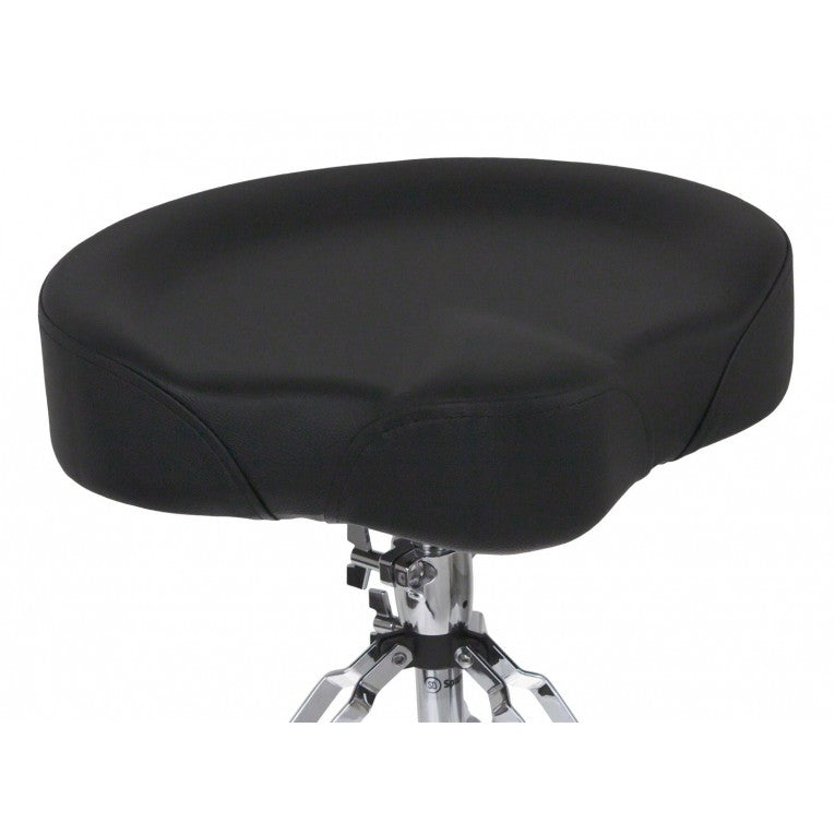 SpareDrum Pro Drum Throne Saddle shaped DTHS1 with natural leg position and threaded height adjustment for drummers