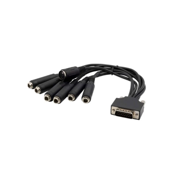 EFNote 15-pin Multi-cable Adapter with multiple 6.3 mm jack sockets and a 15-pin connector cable by EFNOTE.