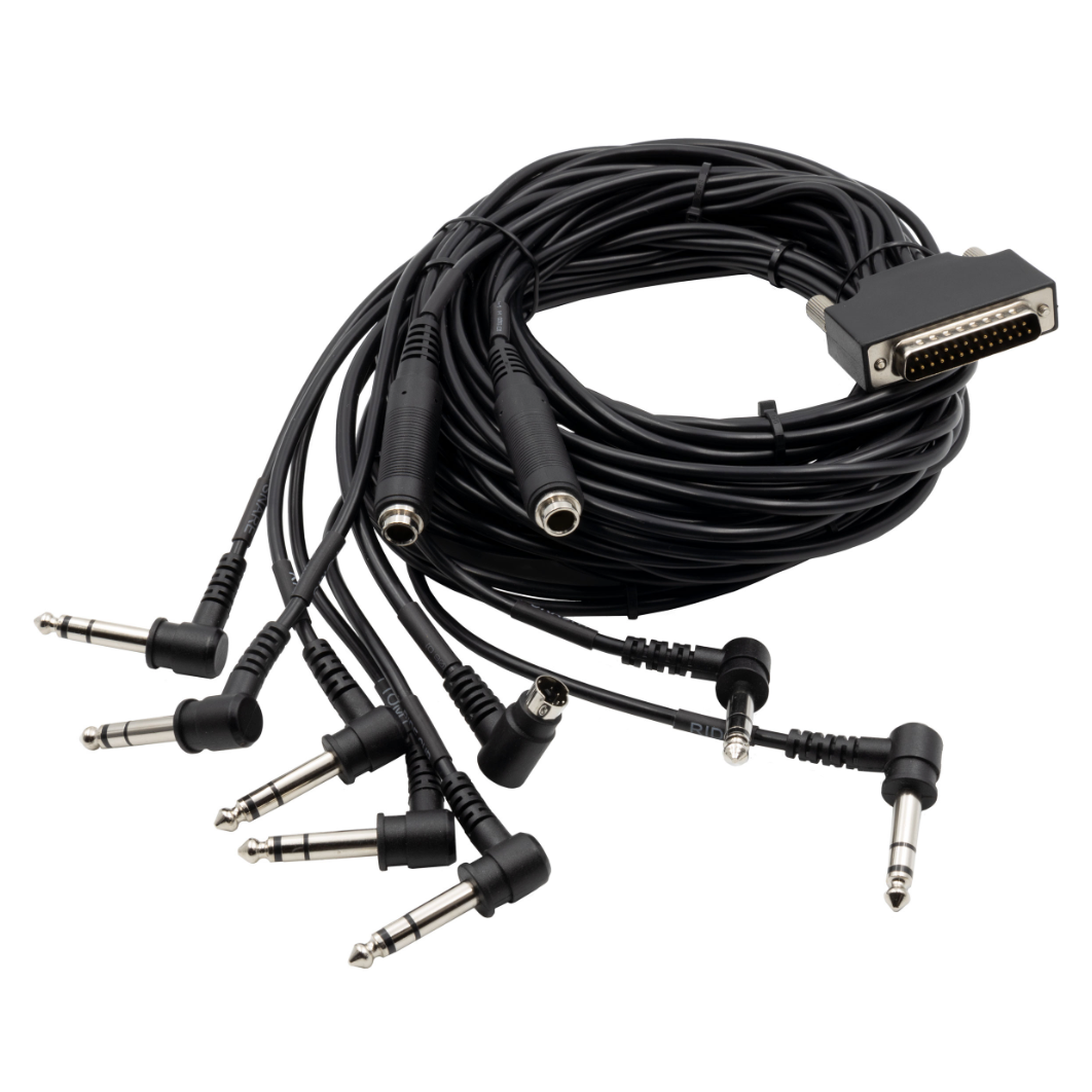 EFNote 5 / 7 Multi-cable 25-pins - EFD-MULTI-A5 black multi-connector cable with multiple 6.3 mm jack plugs and 25-pin connector