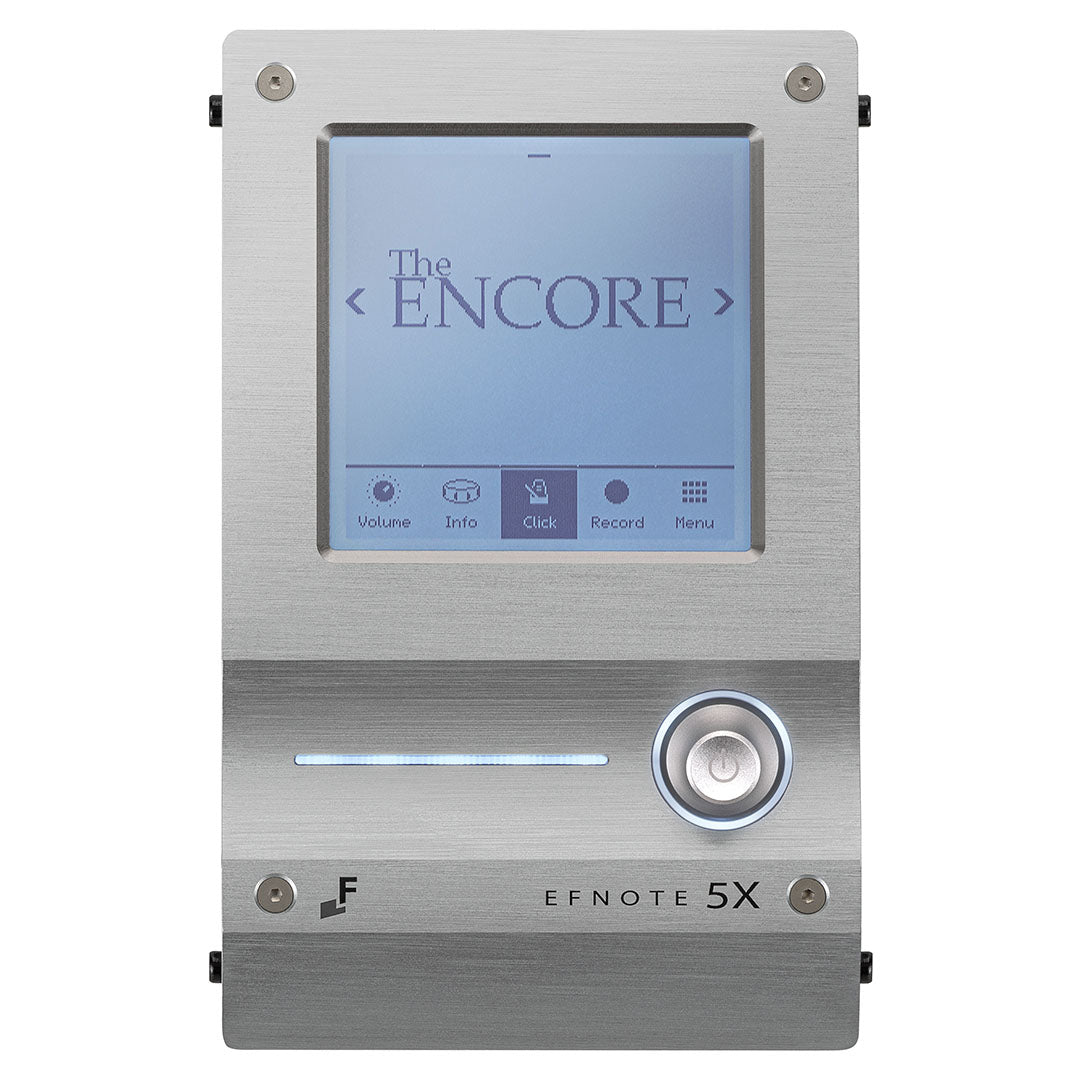 EFNOTE 5X e-drum set electronic module in brushed metal with clear digital display and control knob