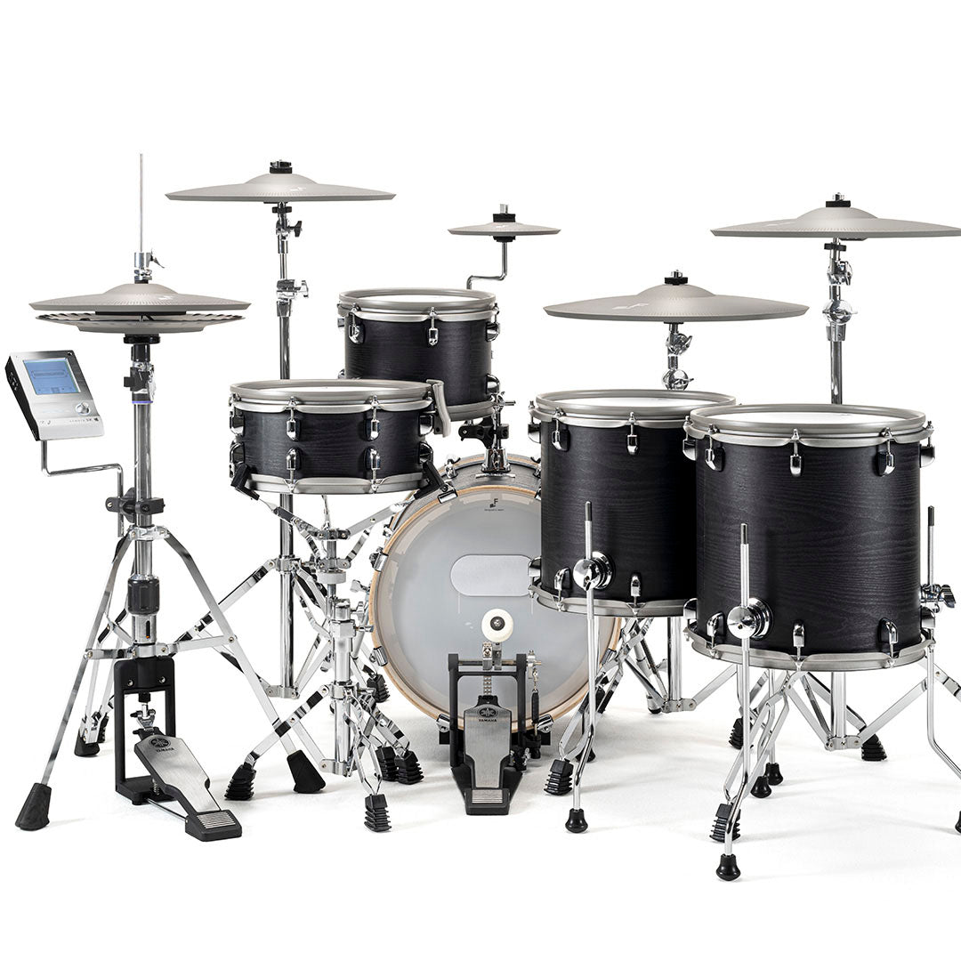 EFNOTE 5X e-drum set with five black drums, cymbals, and electronic drum module by EFNOTE