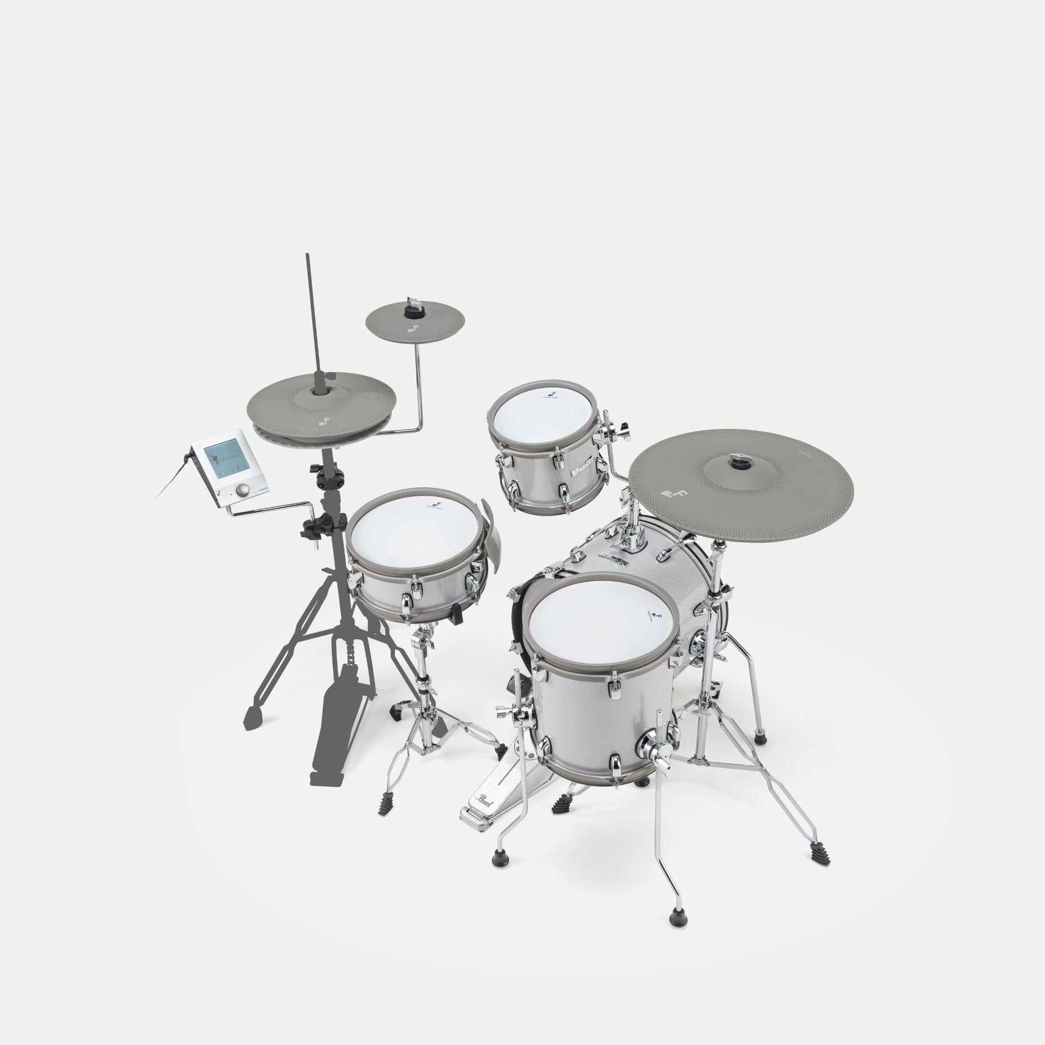 EFNOTE mini electronic drumset in white with compact pads, cymbals, and digital module by EFNOTE