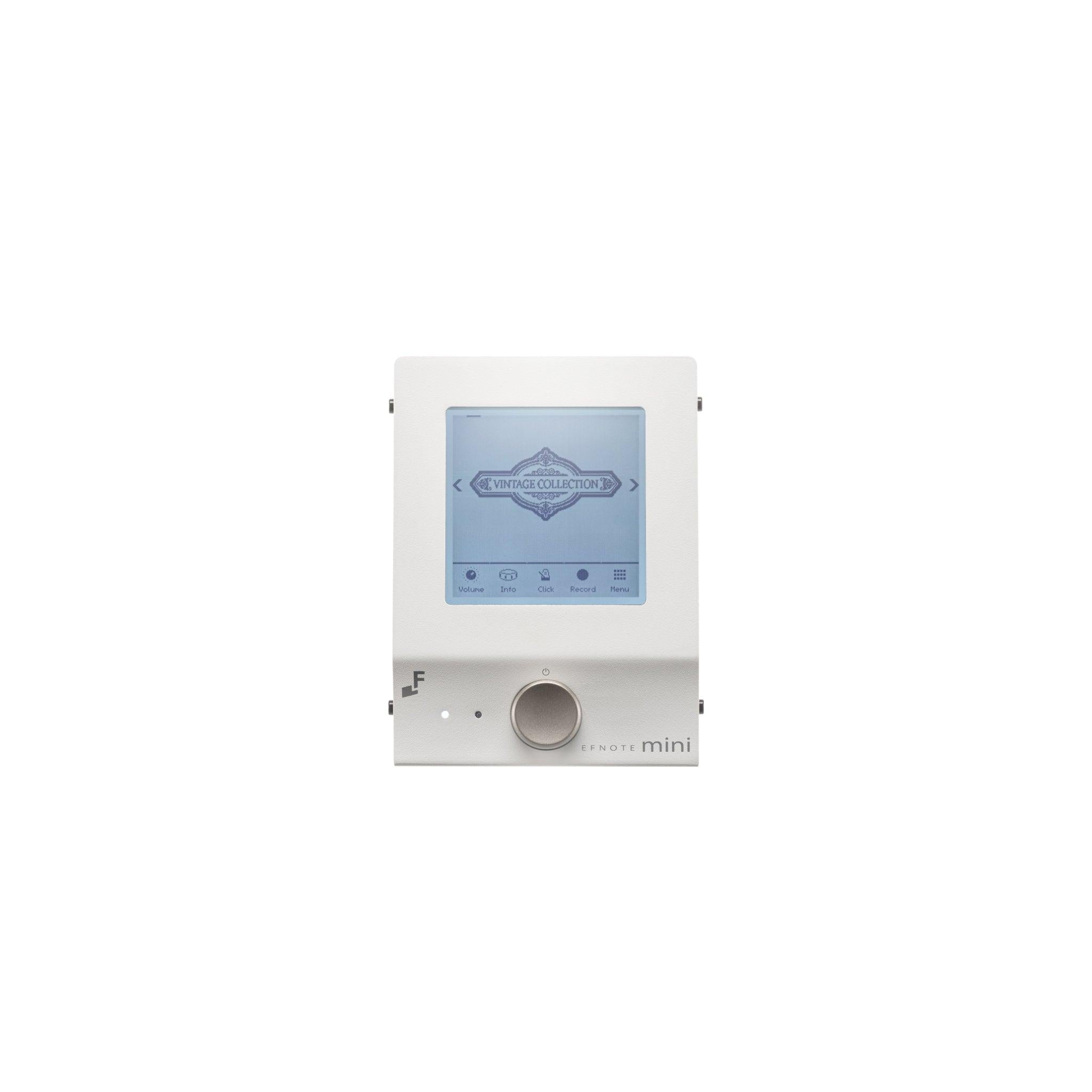 EFNOTE mini electronic drumset control module in white with a digital display and a large central knob