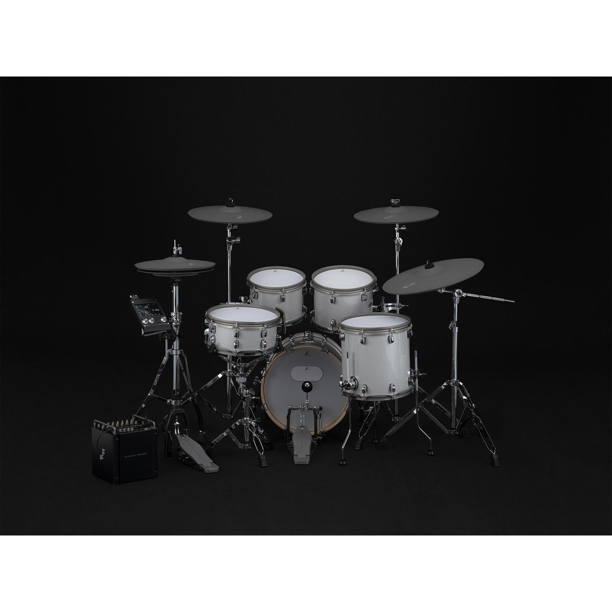 EFNOTE EFNote PRO 501 Traditional Set - Compact Acoustic Feel E-Drums in white with cymbals and electronic module