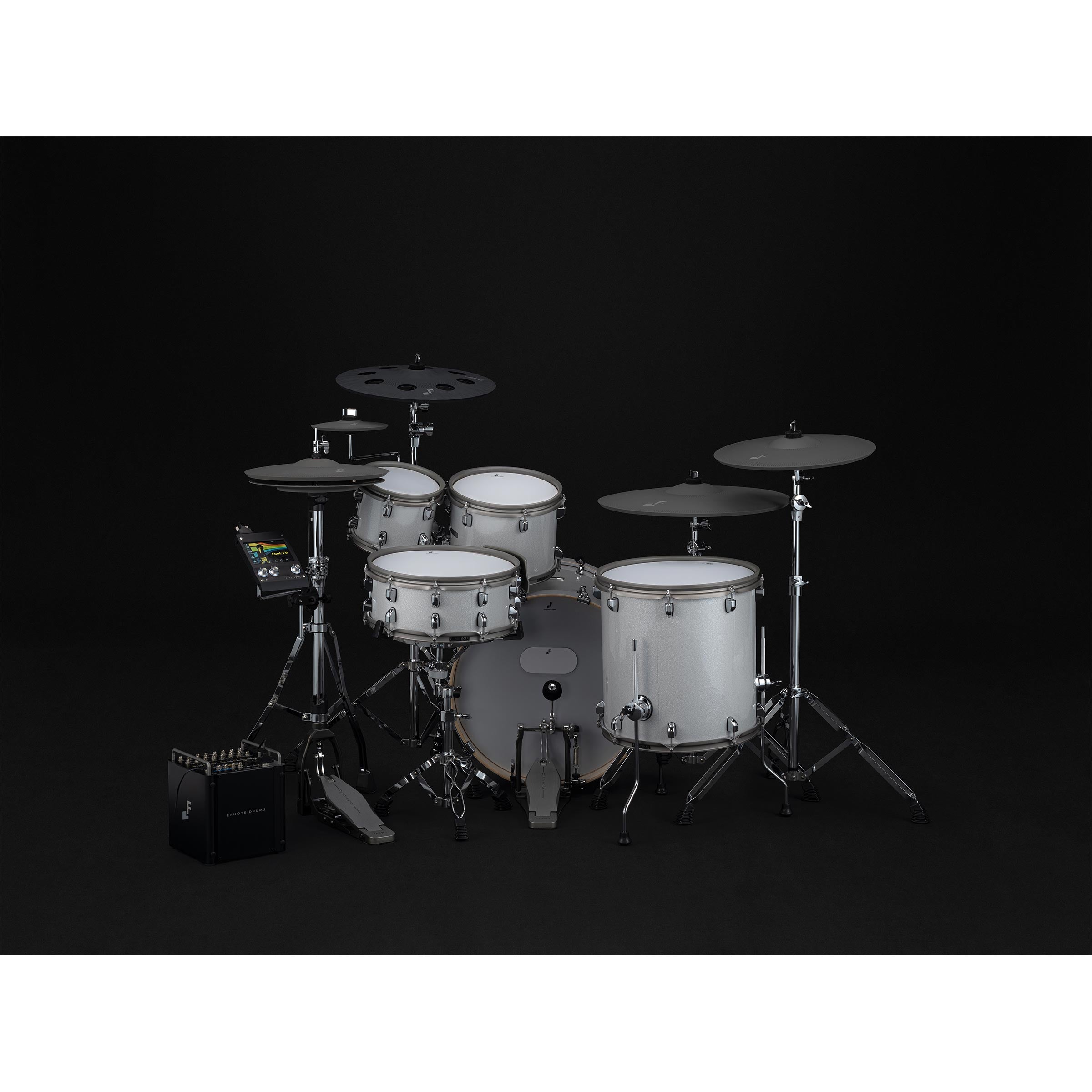 EFNote pro 702 Modern Set electronic drum kit with extended pad and cymbal setup, studio-quality samples by EFNOTE
