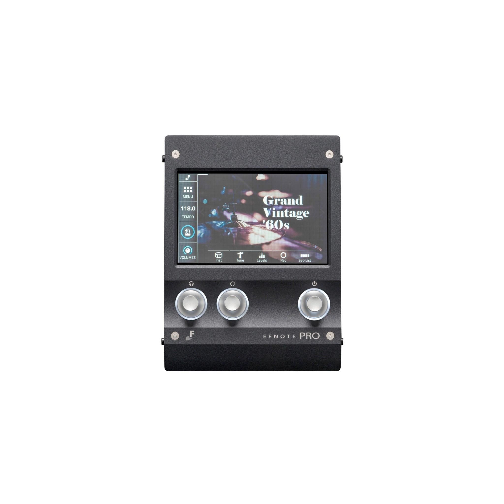 EFNote PRO 700 Standard Set electronic drum module with touchscreen and three control knobs by EFNOTE