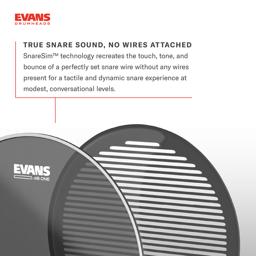 Evans dB One Système Rock avec peaux maillées + Cymbals à faible volume