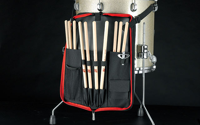 Tama PBS24 Powerpad stick and mallet bag — setup on floor tom