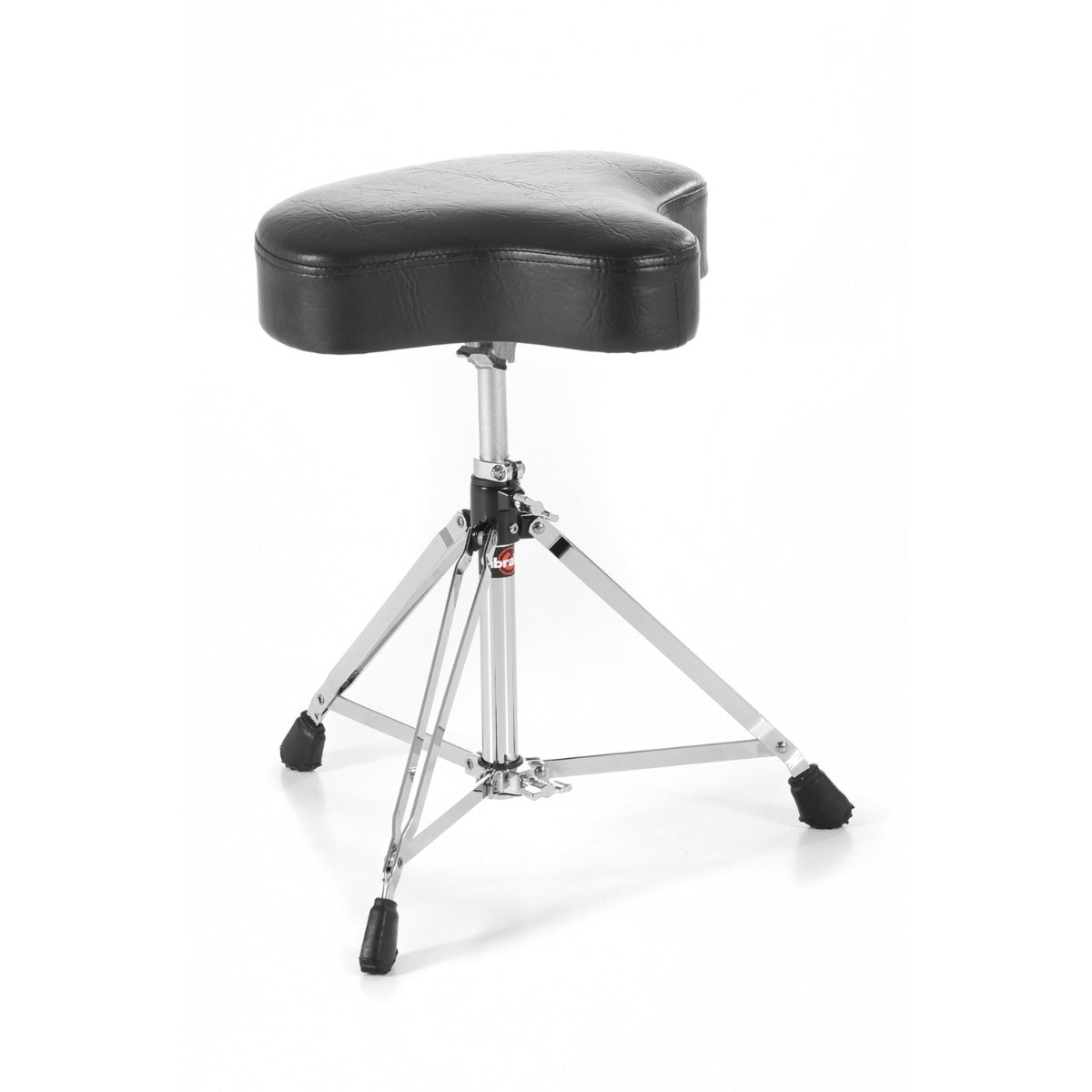 Gibraltar 6608 15,5" Vinyl Motorcycle Drum Throne with black vinyl seat and double-braced chrome legs for stability