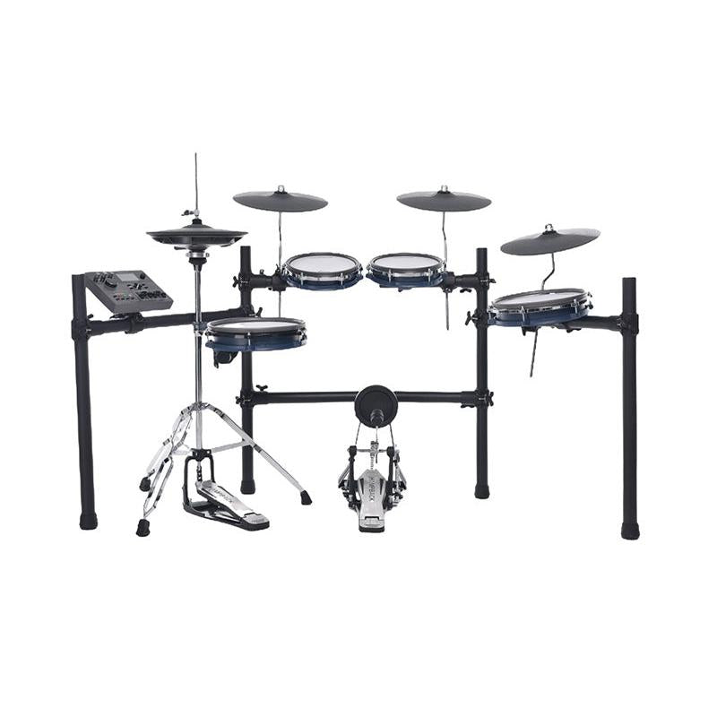 Hampback ACE-360 e-drum set with compact design, multi-sensor snare, and real 2-piece hihat for versatile drumming.