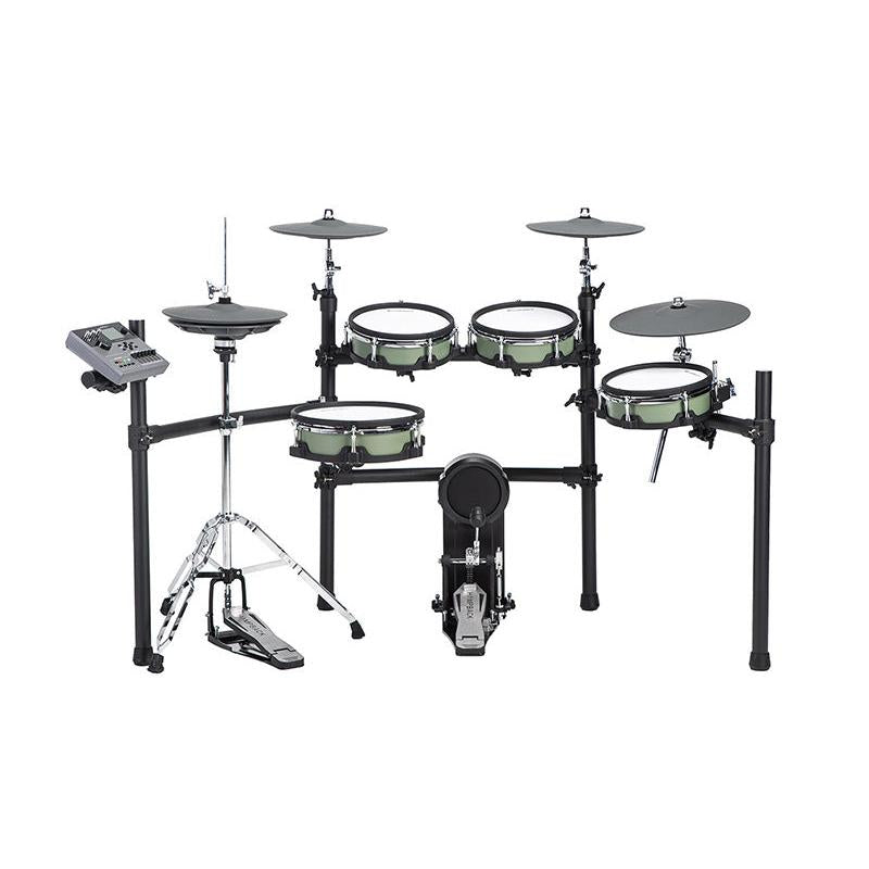 Hampback ACE-530 e-drum set with electronic drums, cymbals, and control module for versatile drumming experience
