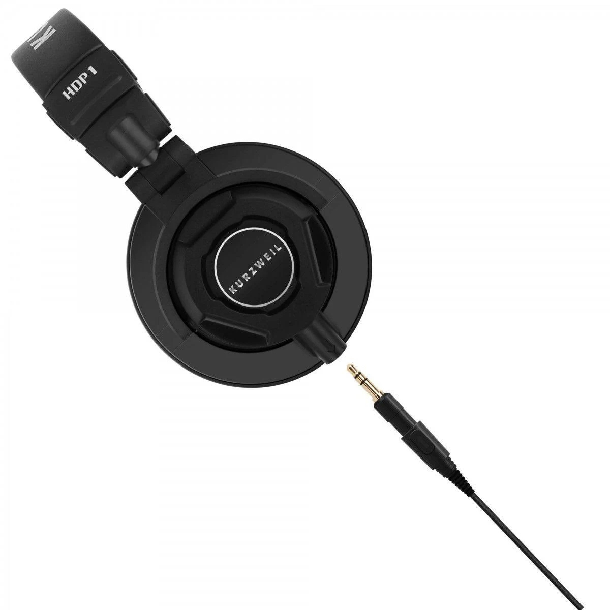 Kurzweil HDP1 Closed-back Supra-Aural Headphones in black with foldable design and detachable audio cable by Kurzweil