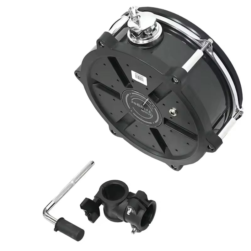 Lemon 12x4” 2-zone wooden mesh head pad with bracket shown with clamp and adjustment key in black finish