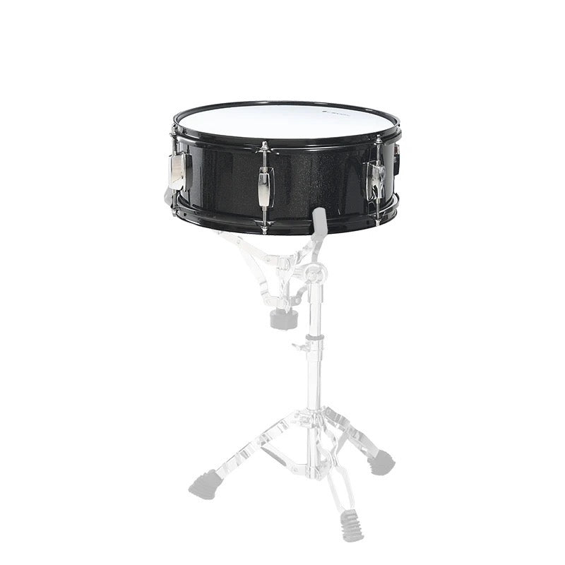 Lemon 13x5” 2-zone wooden mesh head snare in black finish on a stand by Lemon brand