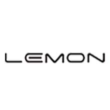 Lemon logo in black on white background representing the Lemon Dark Wood Grain rock e-drum shell set brand