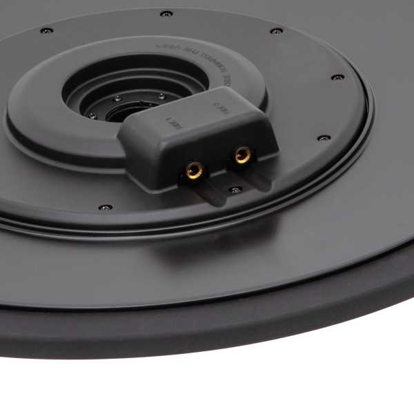 Lemon 20 inch 3-zone ride cymbal with black rubber coating and dual input jack for electronic drum kits.
