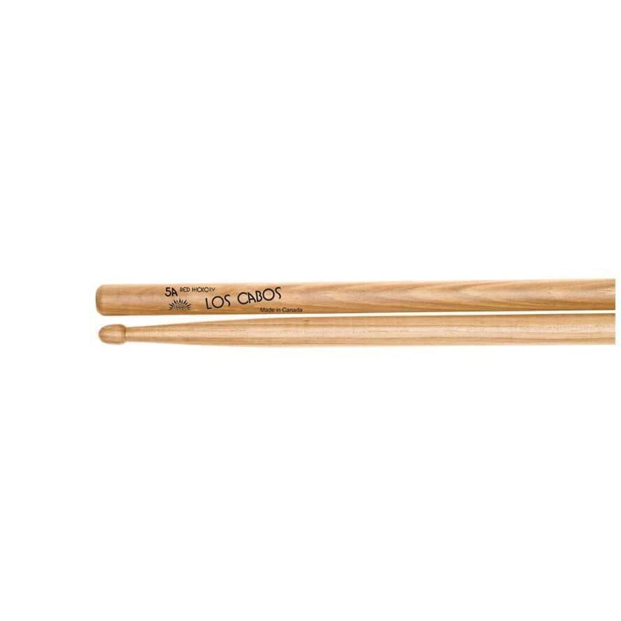 Los Cabos 5A Red Hickory Wood Tip drumsticks made from balanced 100% Canadian red hickory wood