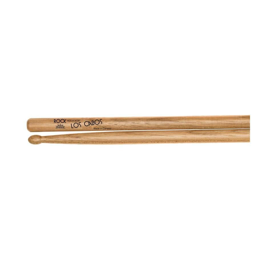 Los Cabos Rock Red Hickory Wood Tip drumsticks made from 100% Canadian Red Hickory with balanced weight