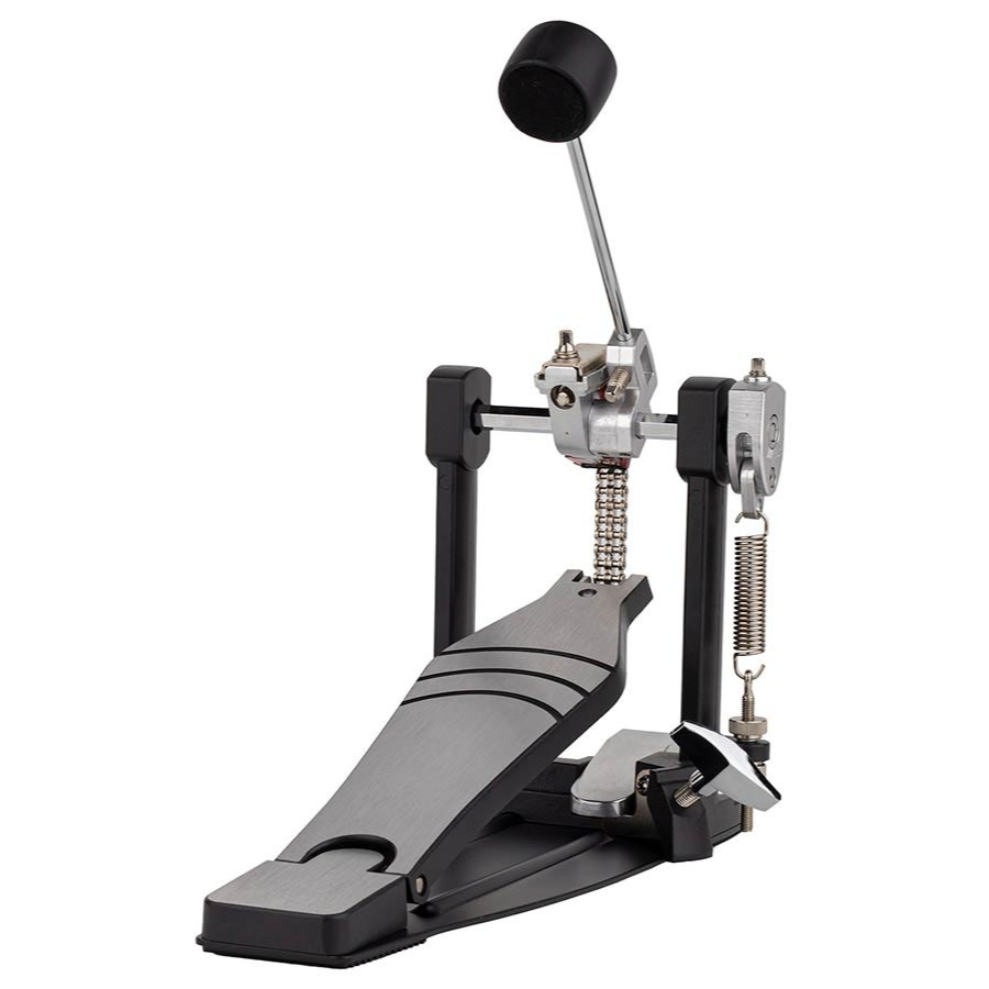 Medeli MZ725 digital drum kit in XL setup bass drum pedal with metal footboard and spring assembly for realistic feel.