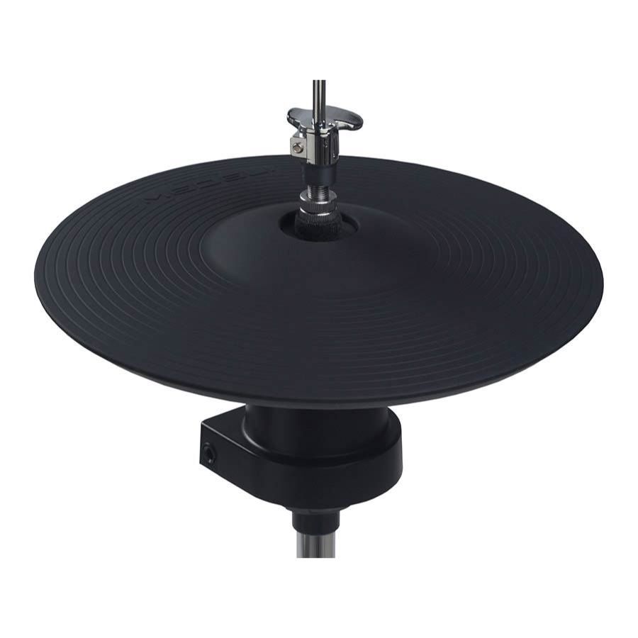 Medeli MZ729 digital drum kit black electronic cymbal pad with adjustable mounting hardware.